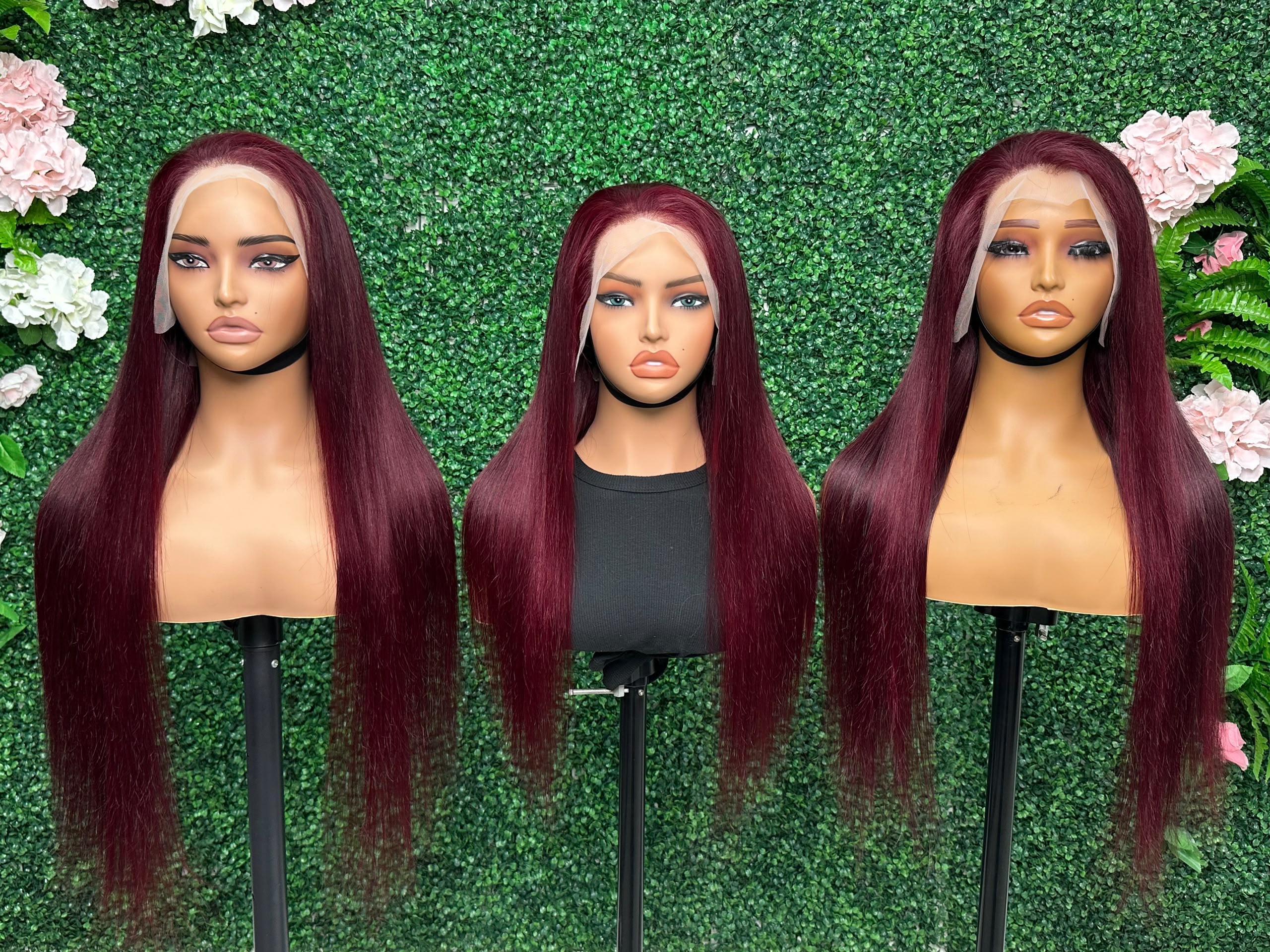 Burgundy Straight Lace Front Wig